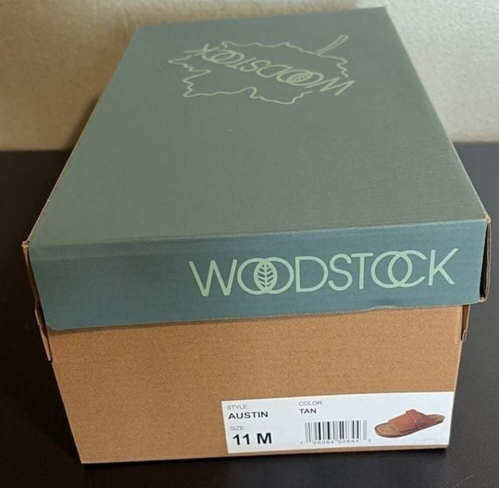 Woodstock Men's Austin Genuine Leather Tan Comfort Sandals Size 11 M